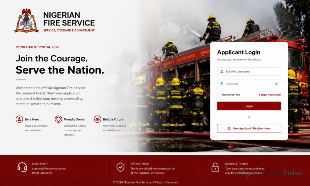 Nigerian Fire Service Recruitment Portal 2026